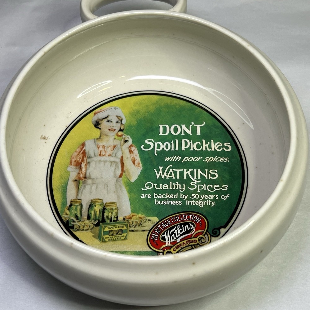 Watkins Heritage ‎ "Don't Spoil the Pickles" Soup Cereal Bowl First In Series